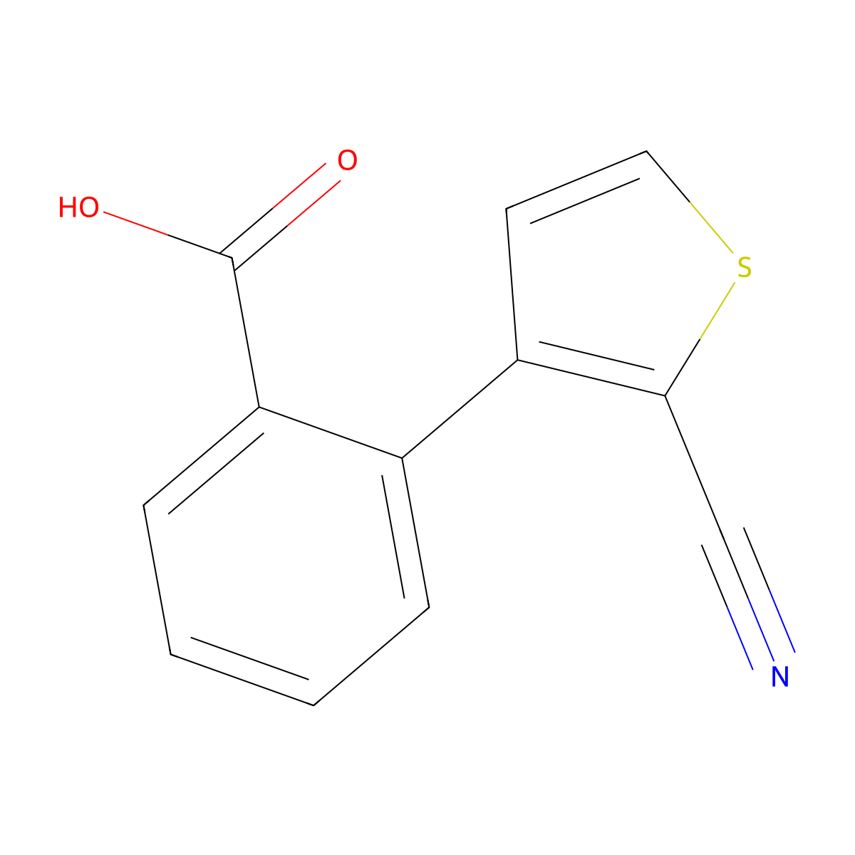 2-(2-Cyanothiophen-3-yl)benzoic acid molecular structure, CAS 1823424-75-4