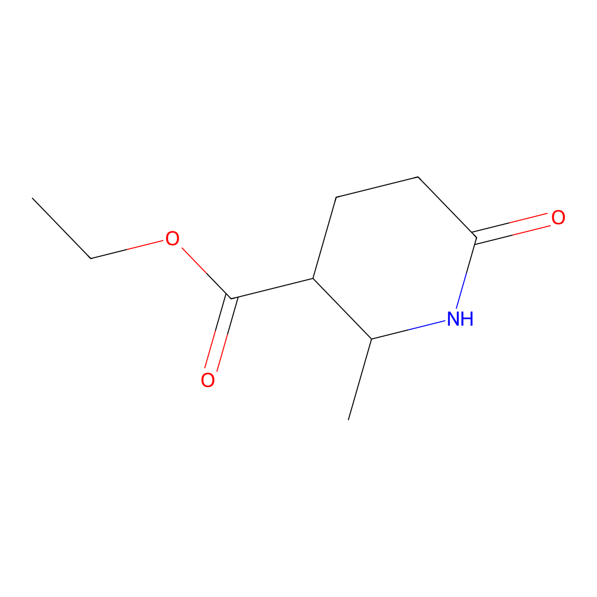 Ethyl 2-methyl-6-oxopiperidine-3-carboxylate molecular structure, CAS 1823424-84-5
