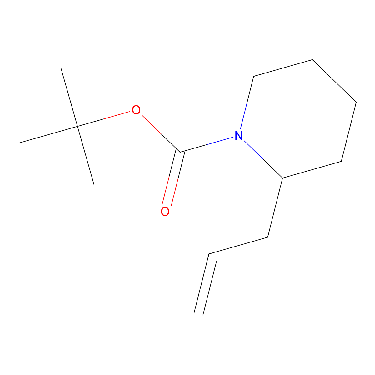 Tert-butyl 2-(prop-2-en-1-yl)piperidine-1-carboxylate molecular structure, CAS 182343-60-8