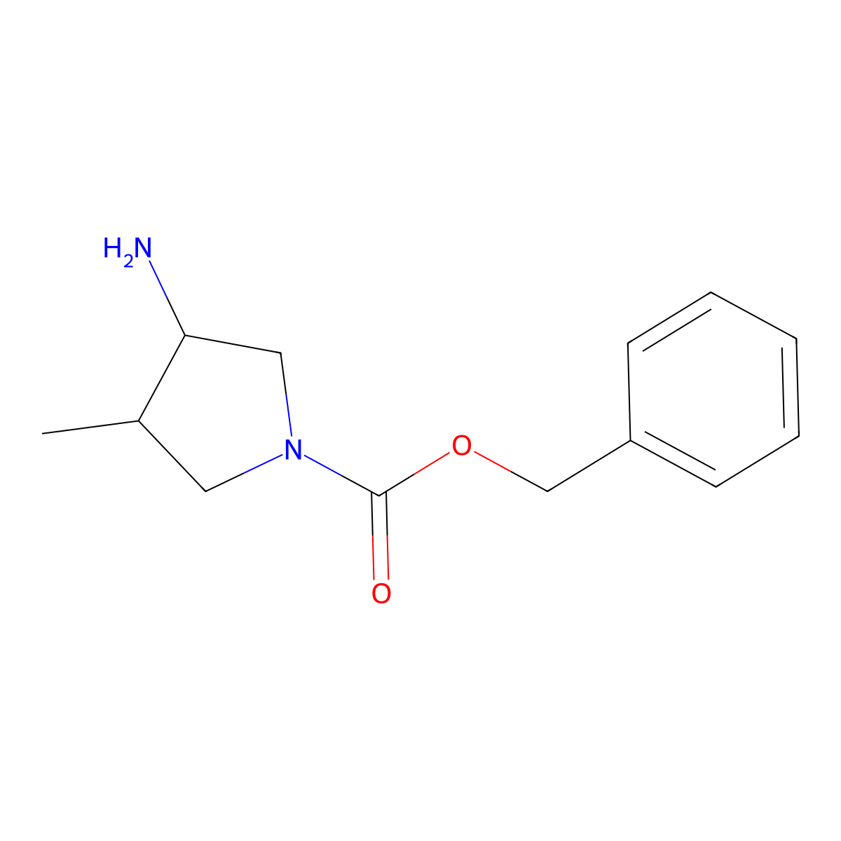 Benzyl 3-amino-4-methylpyrrolidine-1-carboxylate molecular structure, CAS 1823430-18-7