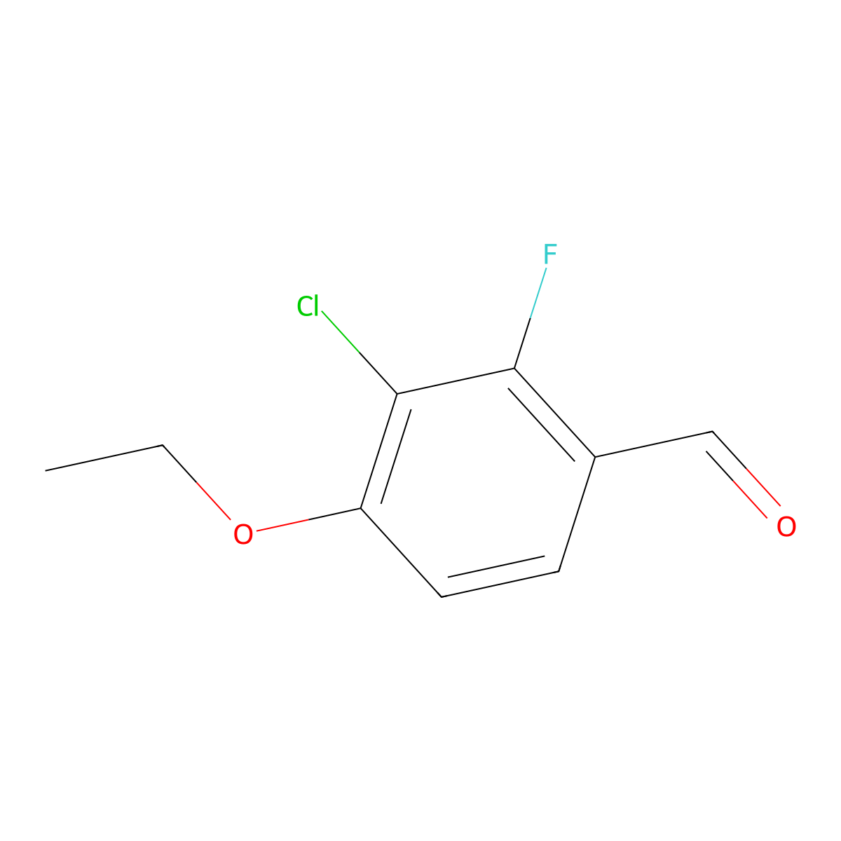 3-Chloro-4-ethoxy-2-fluorobenzaldehyde molecular structure, CAS 1823430-49-4