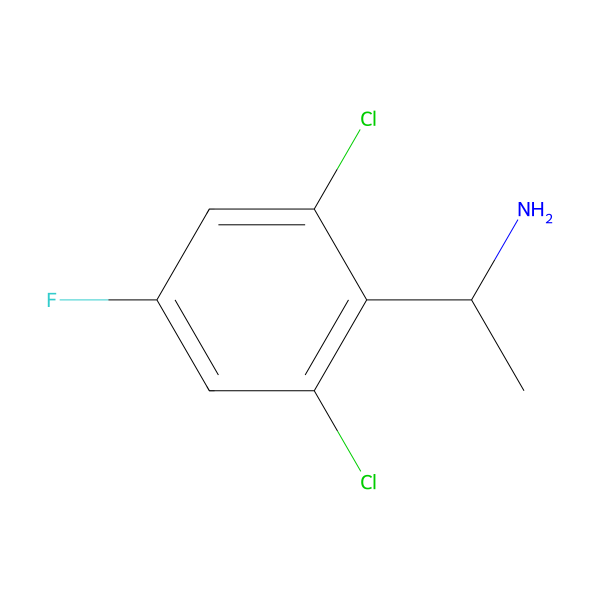 1-(2,6-Dichloro-4-fluorophenyl)ethanamine molecular structure, CAS 1823435-20-6