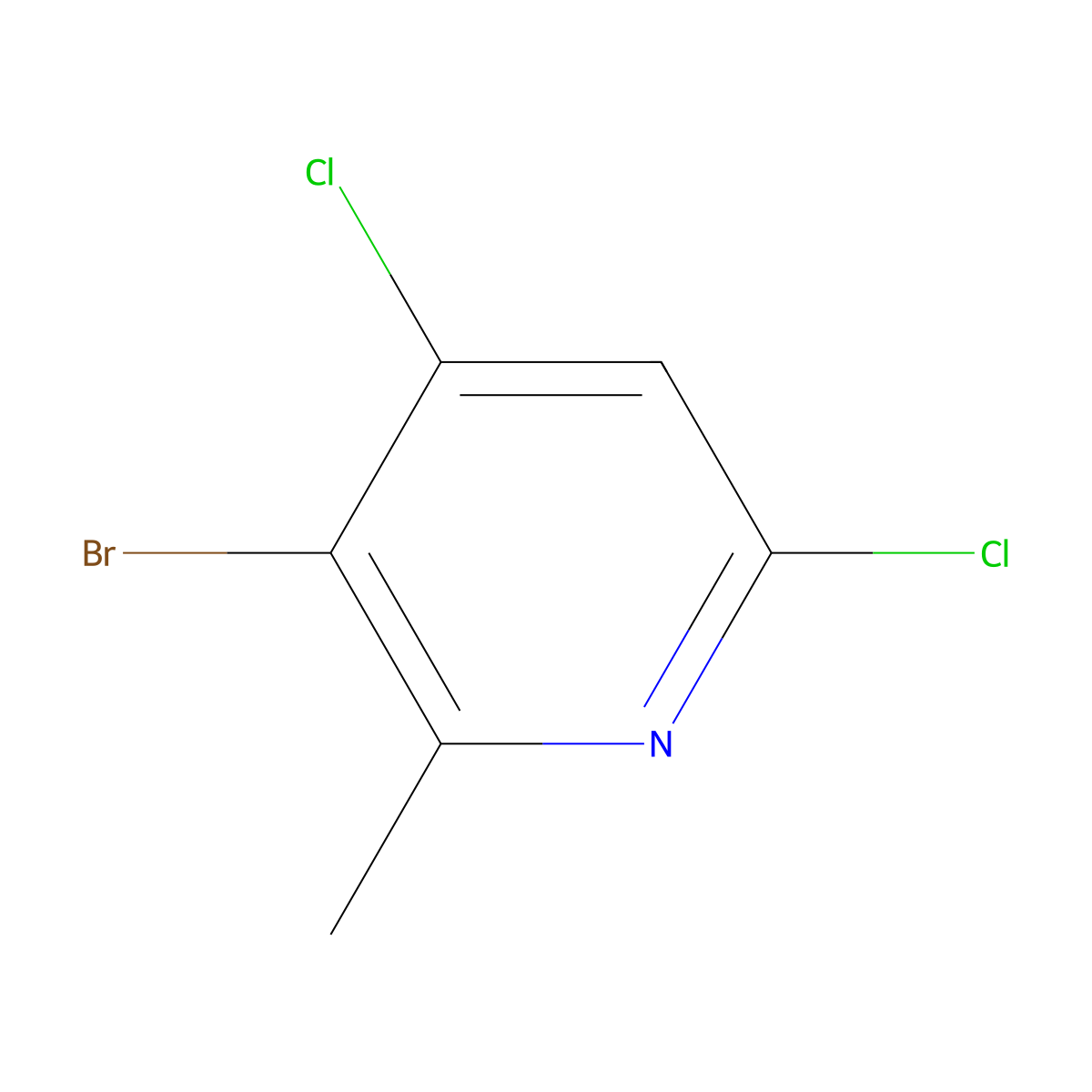 3-Bromo-4,6-dichloro-2-methylpyridine molecular structure, CAS 1823439-28-6