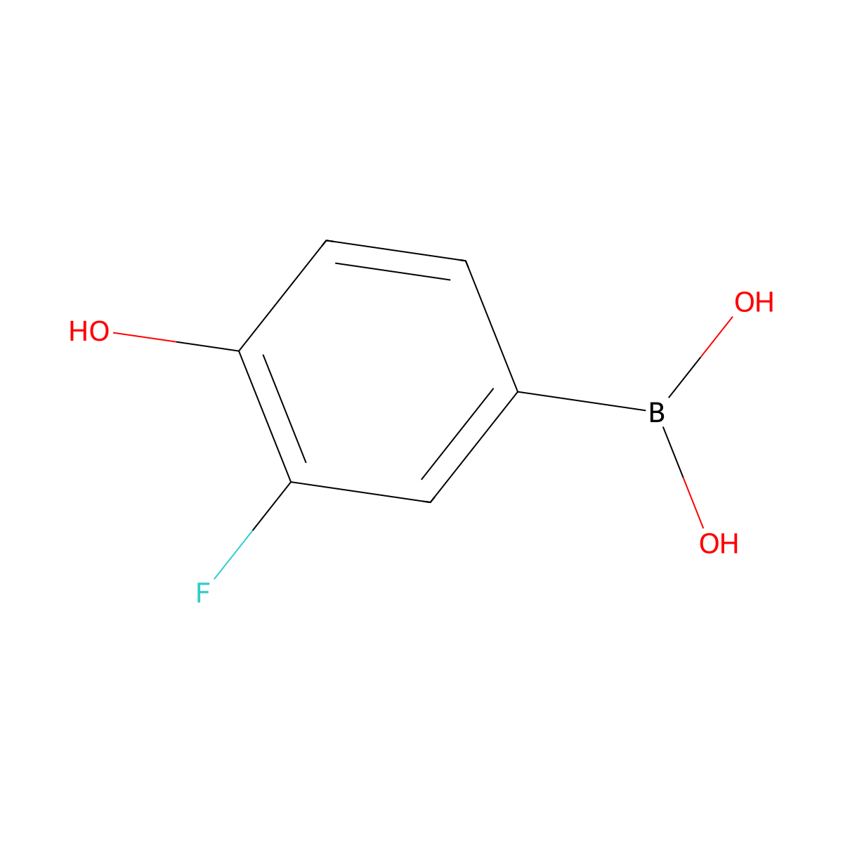 3-Fluoro-4-hydroxybenzeneboronic acid molecular structure, CAS 182344-14-5
