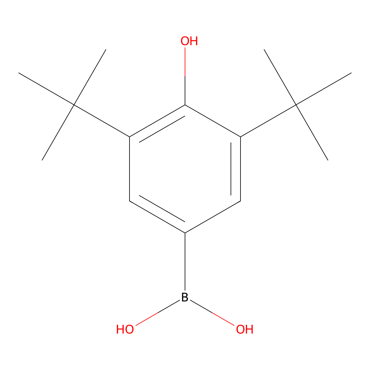 (3,5-Di-tert-butyl-4-hydroxyphenyl)boronic acid molecular structure, CAS 182344-15-6