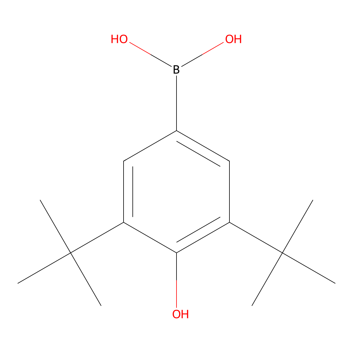 (3,5-Di-tert-butyl-4-hydroxyphenyl)boronic acid molecular structure, CAS 182344-15-6