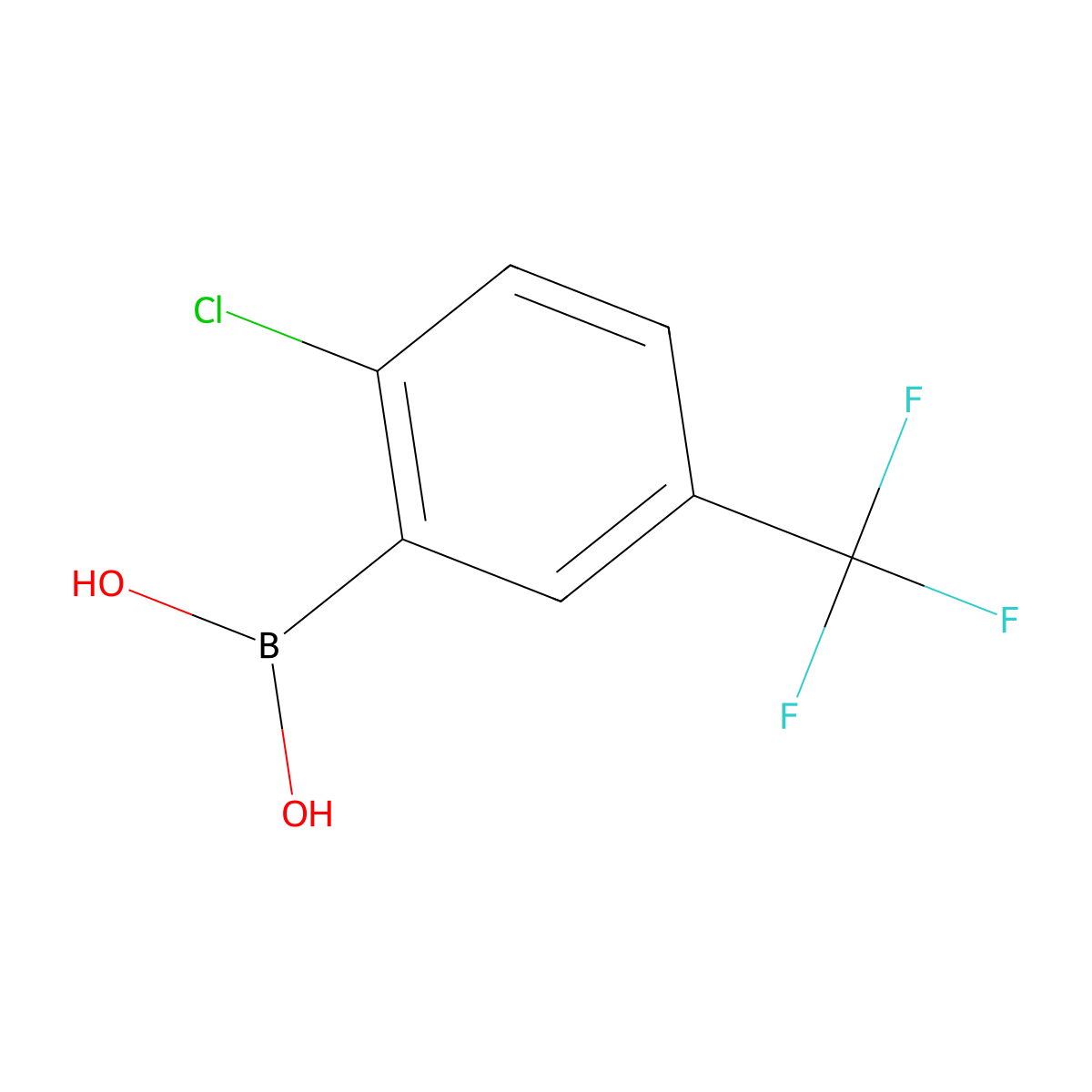 2-Chloro-5-(trifluoromethyl)phenylboronic acid molecular structure, CAS 182344-18-9
