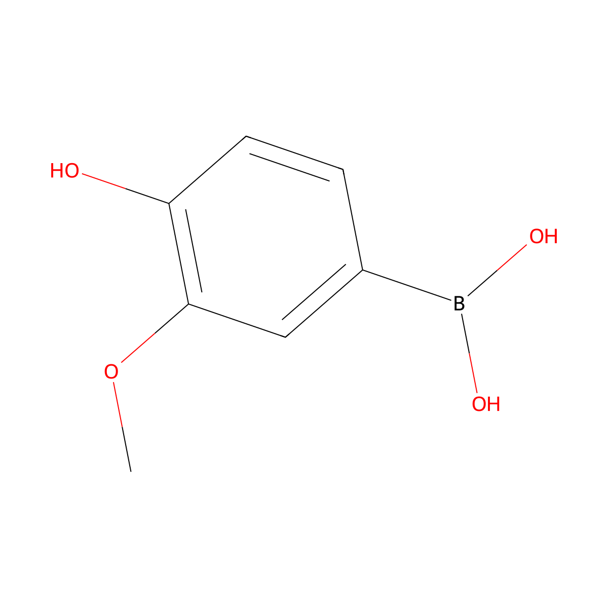 (4-Hydroxy-3-methoxyphenyl)boronic acid molecular structure, CAS 182344-21-4