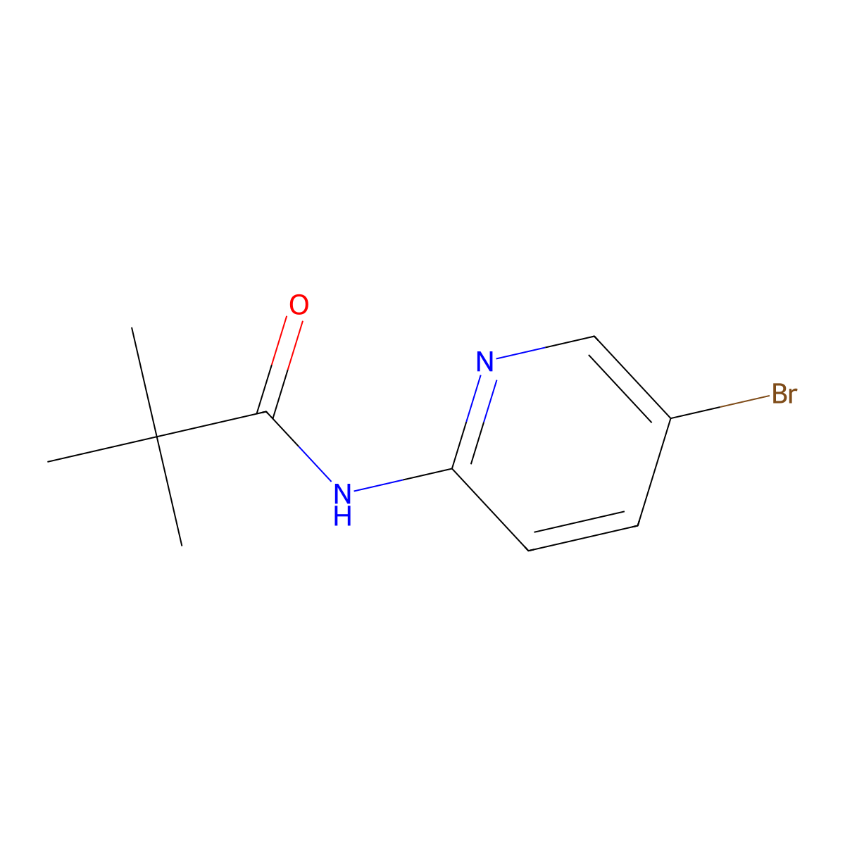 N-(5-bromopyridin-2-yl)-2,2-dimethylpropanamide molecular structure, CAS 182344-63-4