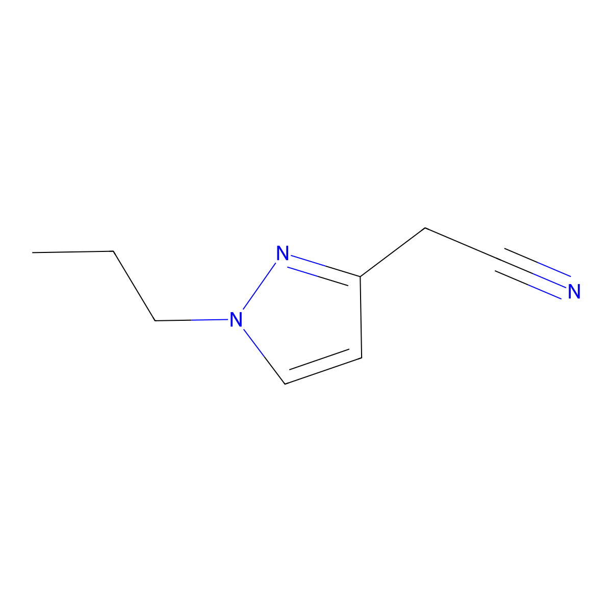 2-(1-Propyl-1H-pyrazol-3-yl)acetonitrile molecular structure, CAS 1823441-82-2