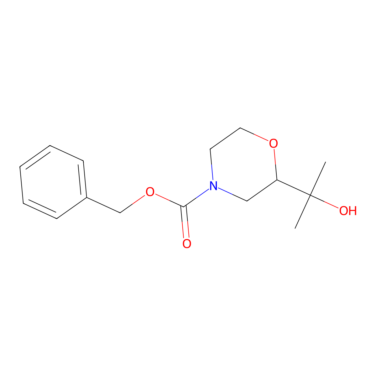 Benzyl 2-(2-hydroxypropan-2-yl)morpholine-4-carboxylate molecular structure, CAS 1823443-71-5