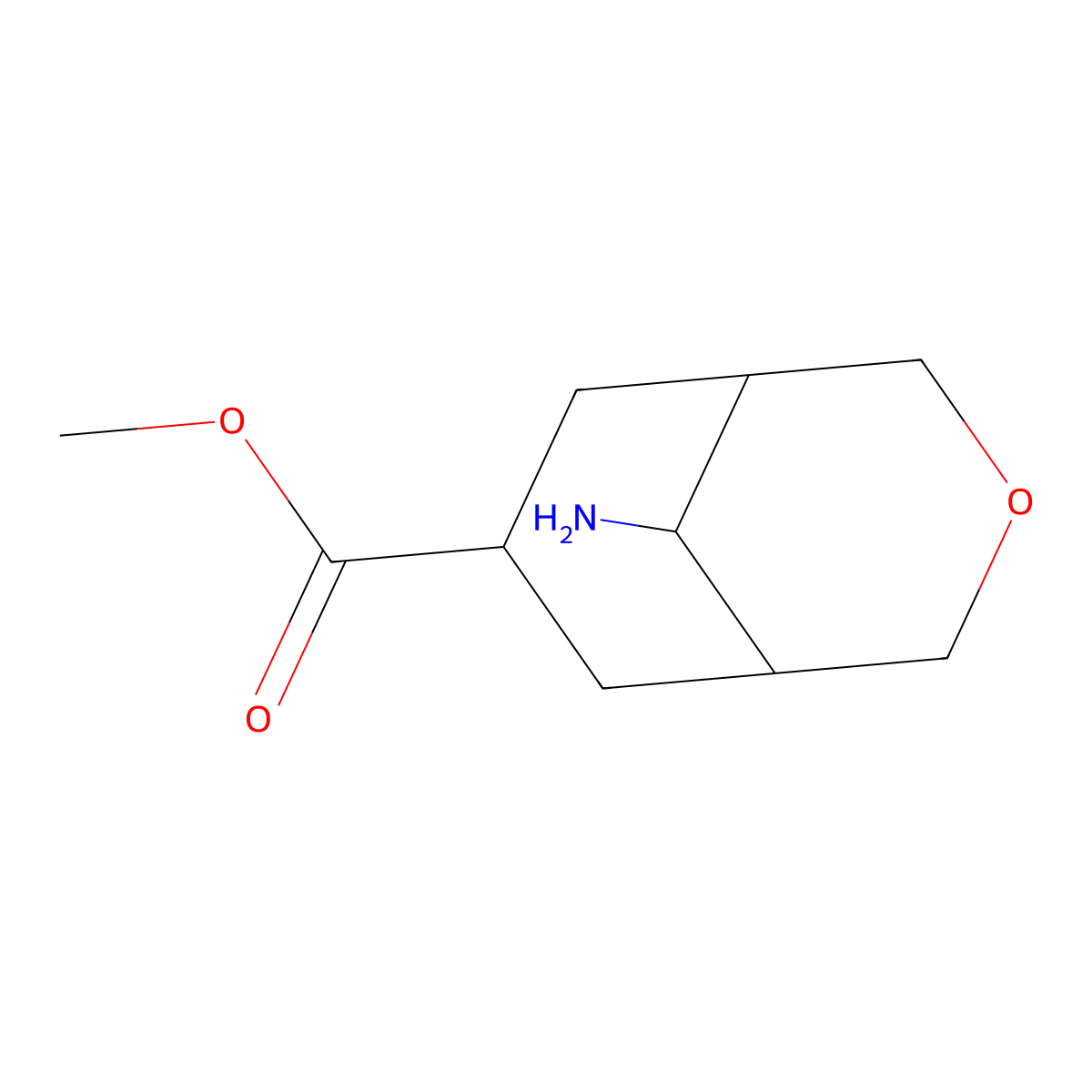 Methyl 9-amino-3-oxabicyclo[3.3.1]nonane-7-carboxylate molecular structure, CAS 1823444-16-1