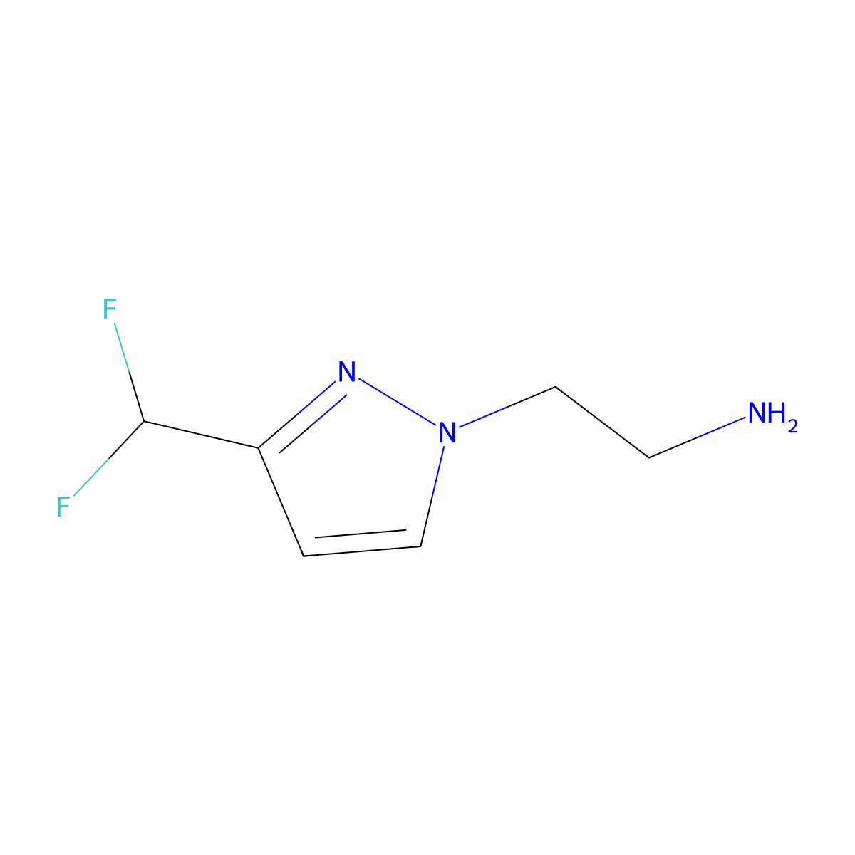 2-[3-(Difluoromethyl)-1H-pyrazol-1-yl]ethan-1-amine molecular structure, CAS 1823445-01-7