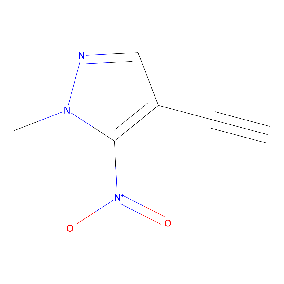 4-ethynyl-1-methyl-5-nitro-1H-pyrazole molecular structure, CAS 1823445-08-4
