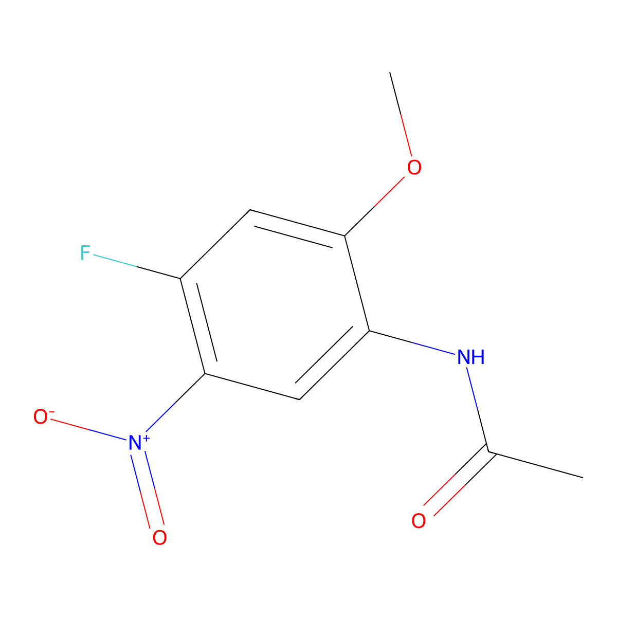 N-(4-fluoro-2-methoxy-5-nitro-phenyl)acetamide molecular structure, CAS 1823445-36-8