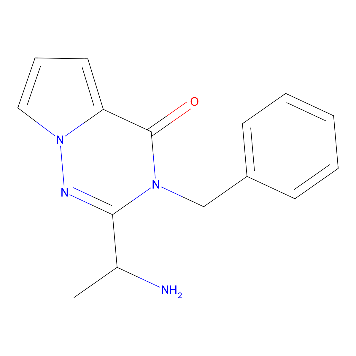 2-(1-aminoethyl)-3-benzyl-3H,4H-pyrrolo[2,1-f][1,2,4]triazin-4-one molecular structure, CAS 1823448-14-1