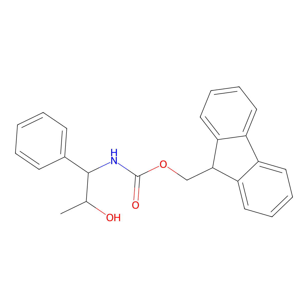 (9H-fluoren-9-yl)methyl N-(2-hydroxy-1-phenylpropyl)carbamate molecular structure, CAS 1823448-87-8