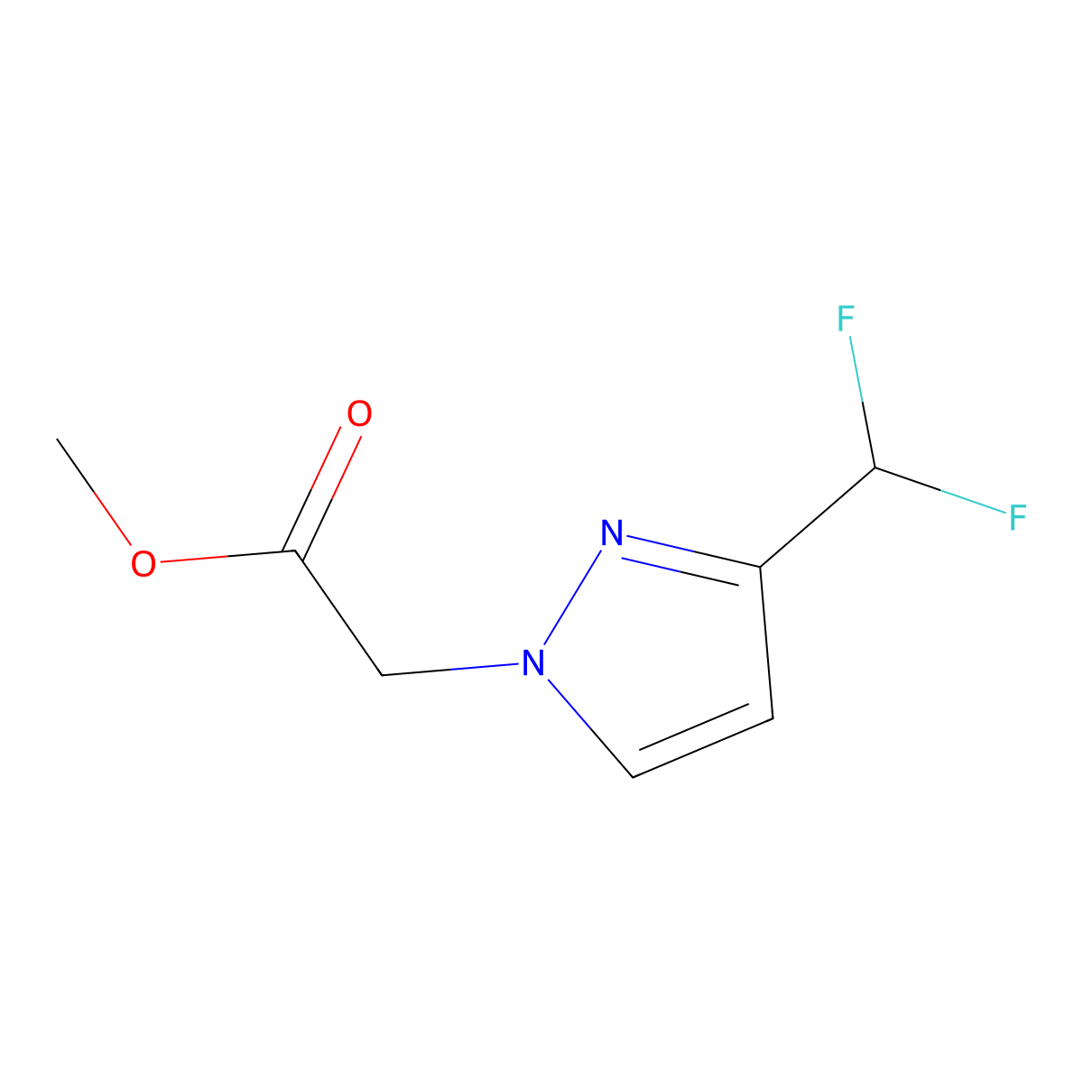 Methyl 2-[3-(difluoromethyl)-1H-pyrazol-1-yl]acetate molecular structure, CAS 1823451-27-9