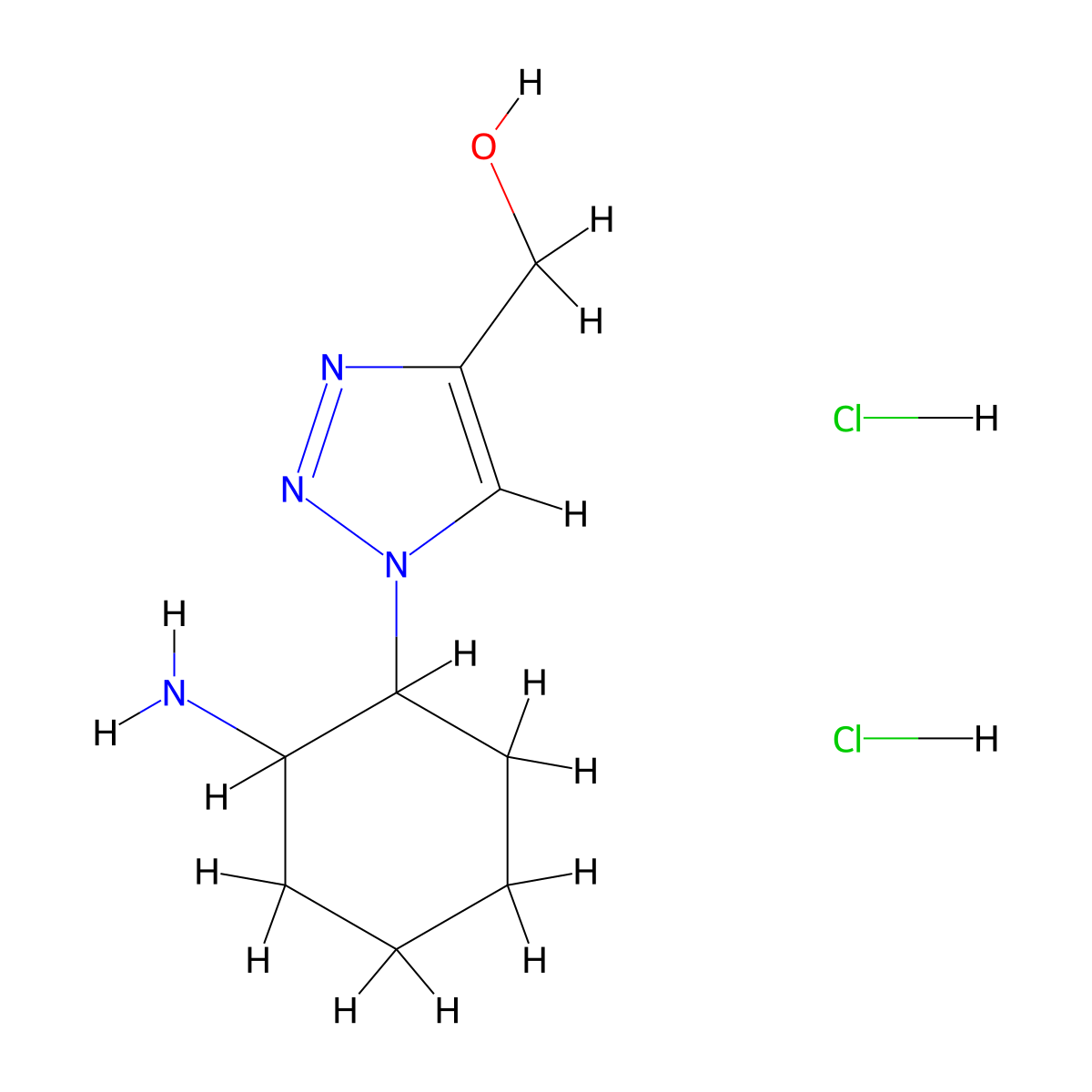 [1-(2-Aminocyclohexyl)-1H-1,2,3-triazol-4-yl]methanol dihydrochloride molecular structure, CAS 1823452-30-7