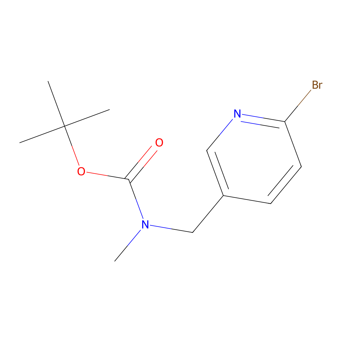 tert-Butyl ((6-bromopyridin-3-yl)methyl)(methyl)carbamate molecular structure, CAS 1823454-33-6
