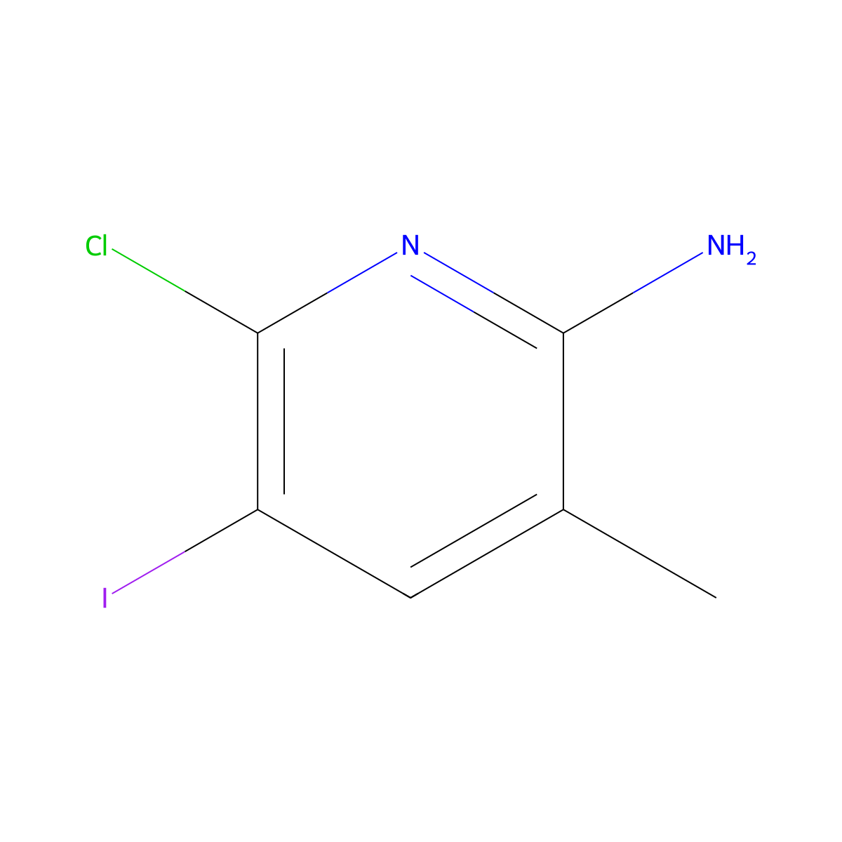 6-Chloro-5-iodo-3-methylpyridin-2-amine molecular structure, CAS 1823456-81-0