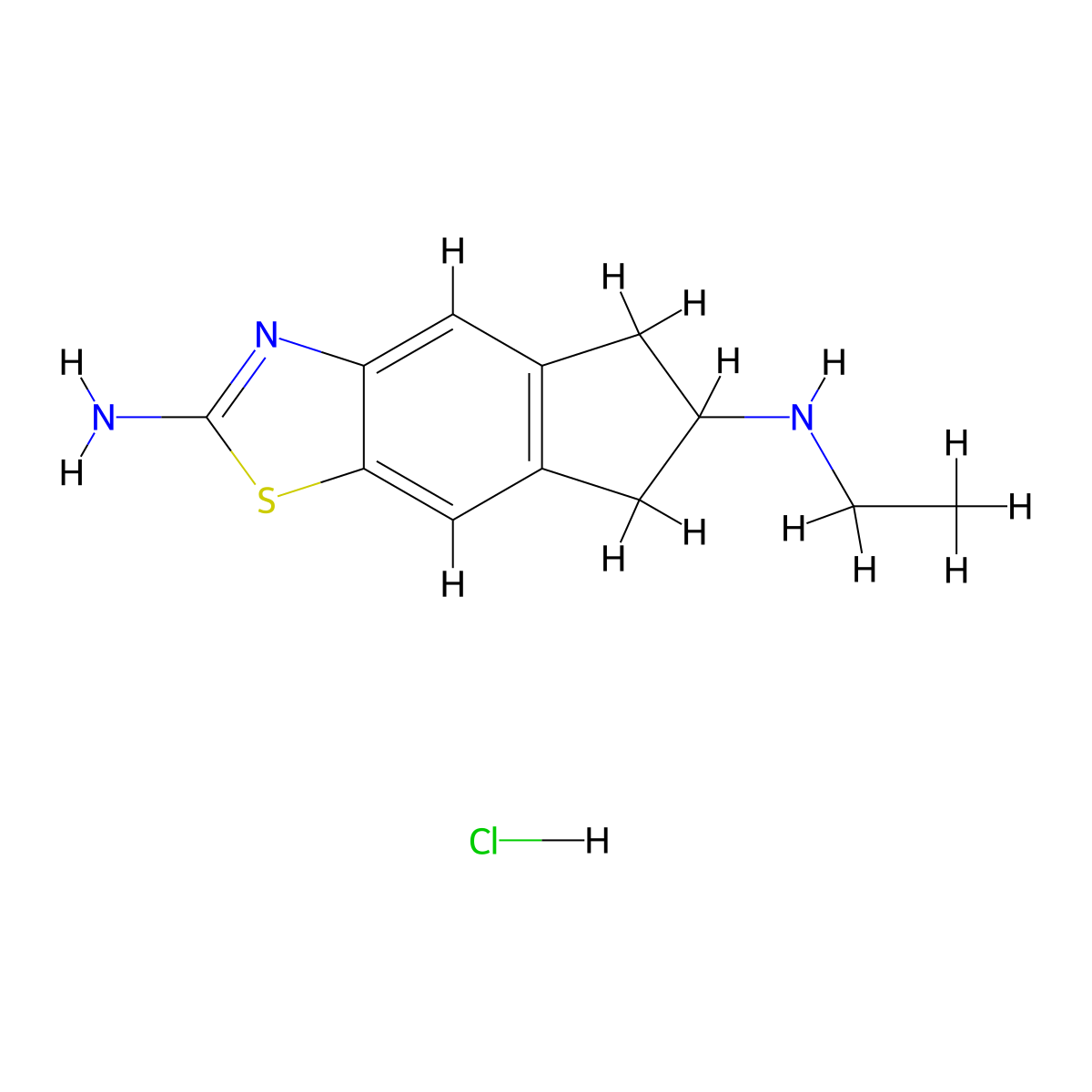 N6-ethyl-5H,6H,7H-indeno[5,6-d][1,3]thiazole-2,6-diamine hydrochloride molecular structure, CAS 1823457-95-9