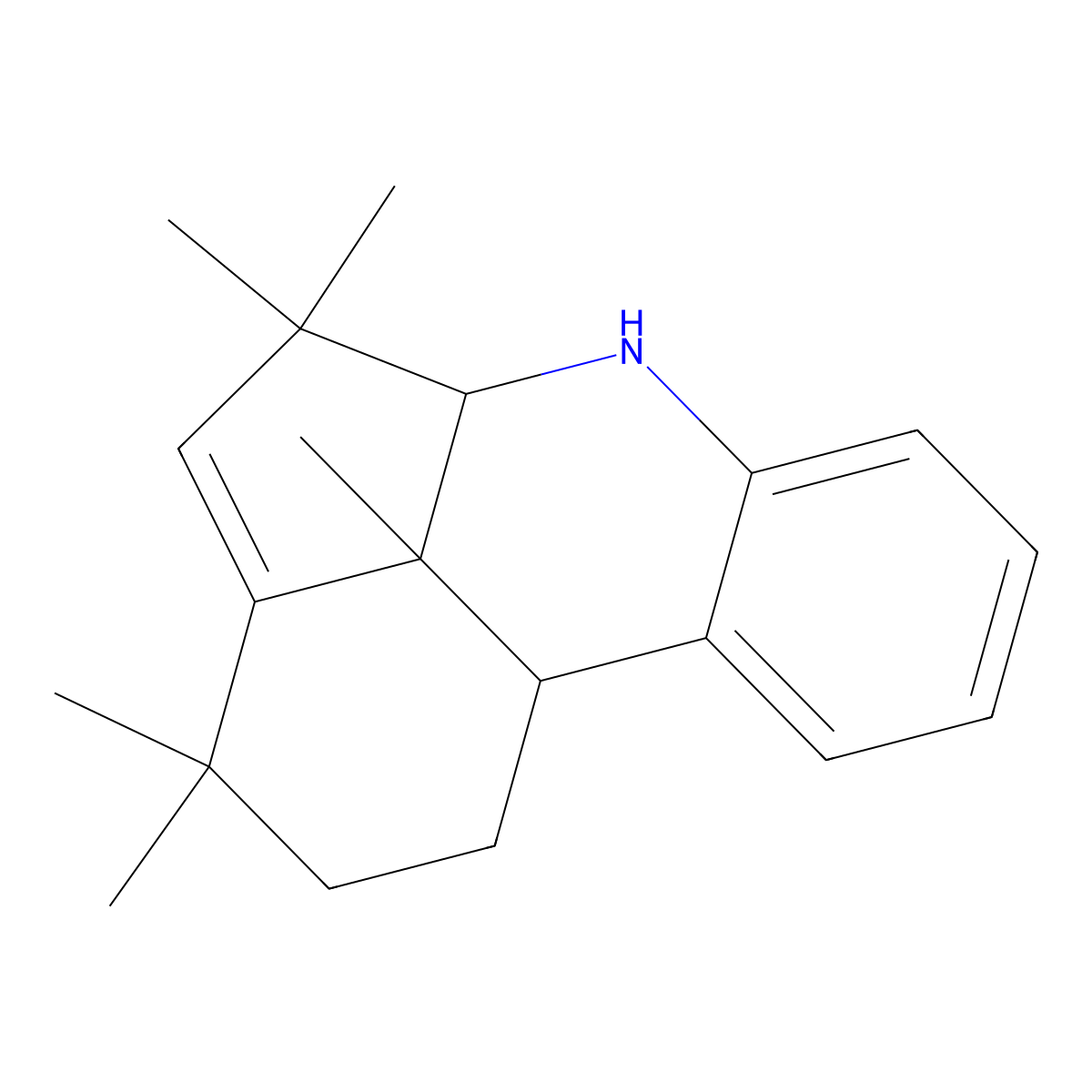 3,3,3a1,5,5-Pentamethyl-1,2,3,3a1,5,5a,6,10b-octahydrocyclopenta[gh]phenanthridine molecular structure, CAS 182346-43-6