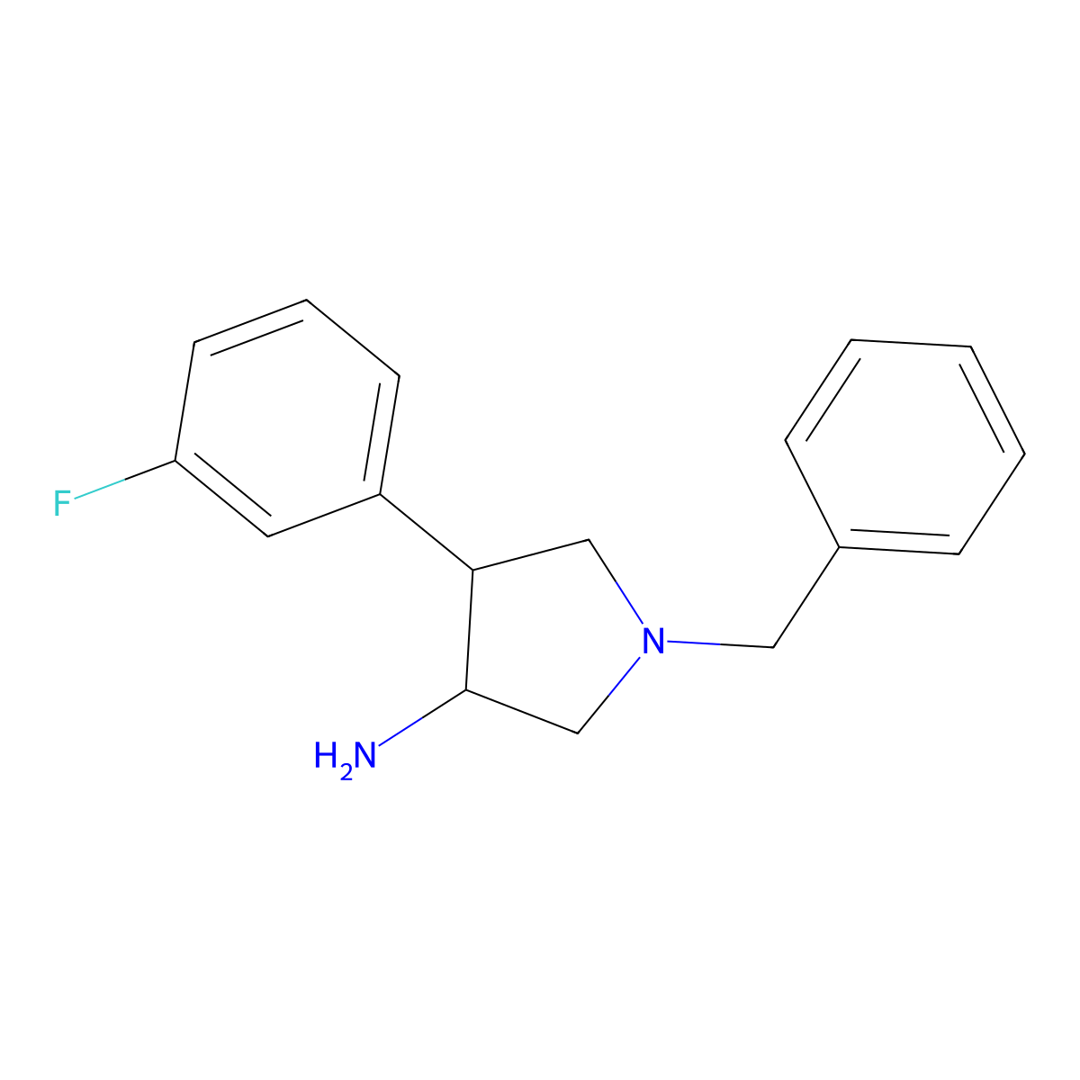 1-Benzyl-4-(3-fluorophenyl)pyrrolidin-3-amine molecular structure, CAS 1823461-54-6
