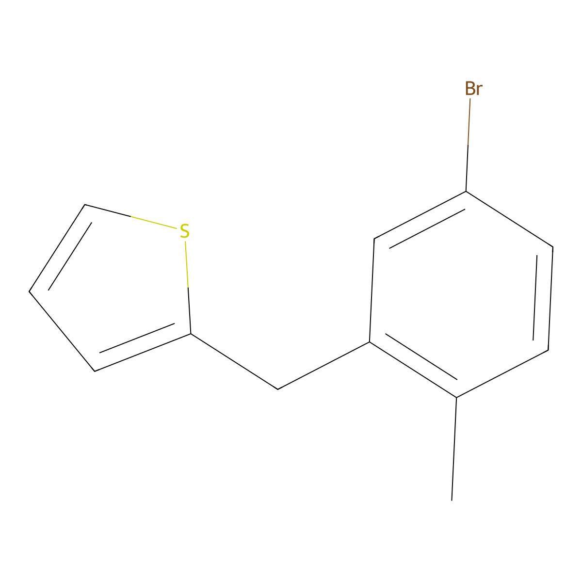 2-(5-Bromo-2-methylbenzyl)thiophene molecular structure, CAS 1823462-28-7