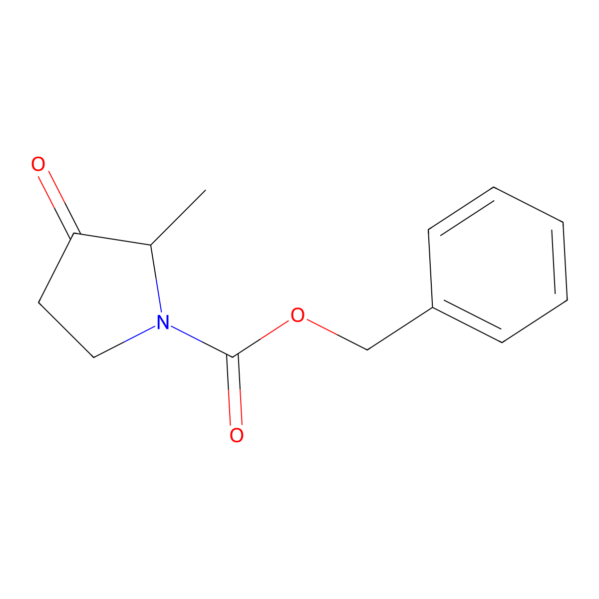 Benzyl 2-methyl-3-oxopyrrolidine-1-carboxylate molecular structure, CAS 1823462-80-1