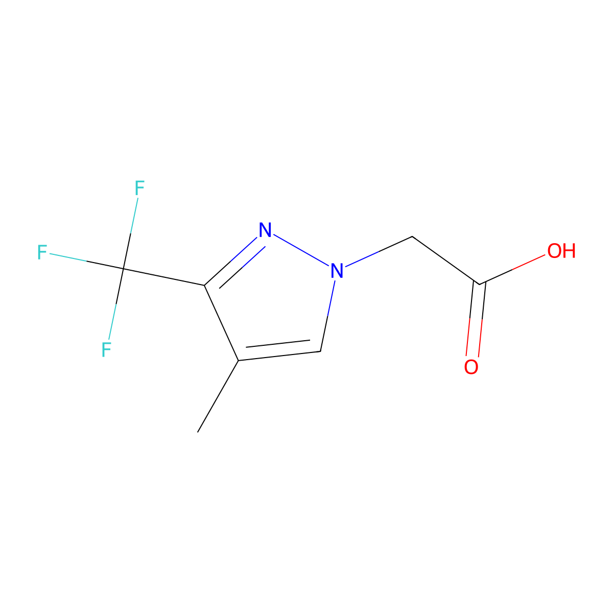 2-(4-methyl-3-(trifluoromethyl)-1H-pyrazol-1-yl)acetic acid molecular structure, CAS 1823464-54-5
