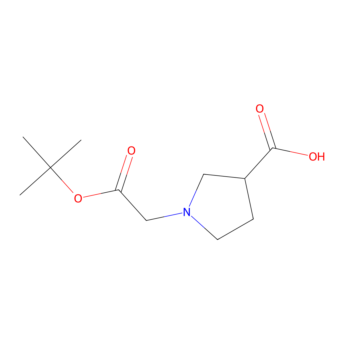 1-tert-Butoxycarbonylmethyl-pyrrolidine-3-carboxylic acid molecular structure, CAS 1823466-92-7