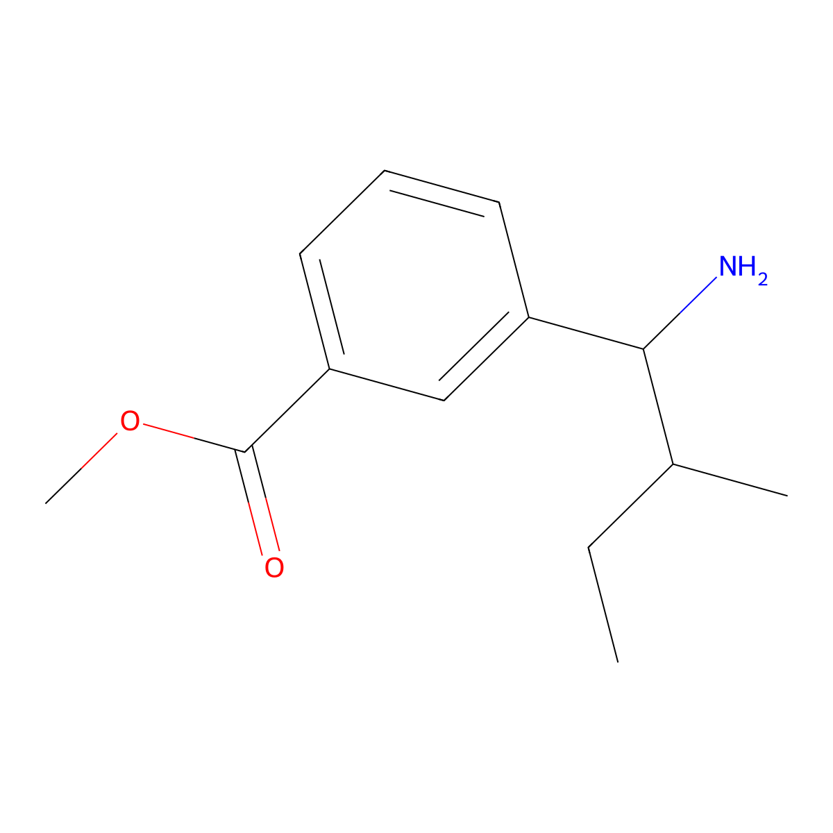 Methyl 3-(1-amino-2-methylbutyl)benzoate molecular structure, CAS 1823468-59-2
