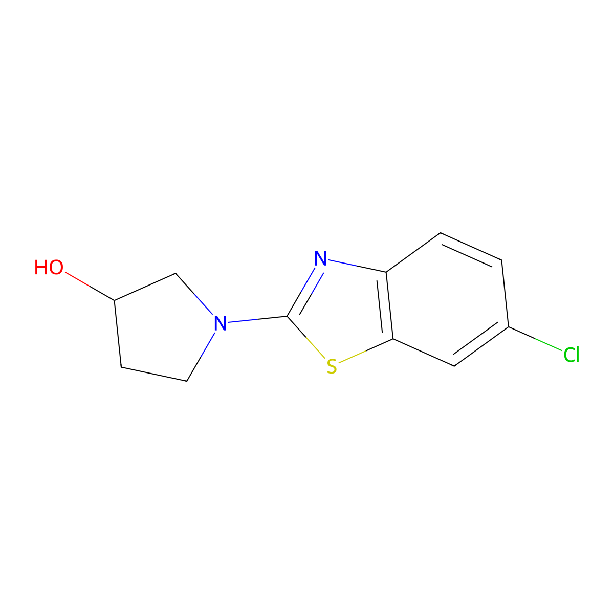 1-(6-Chloro-1,3-benzothiazol-2-yl)pyrrolidin-3-ol molecular structure, CAS 1823472-74-7