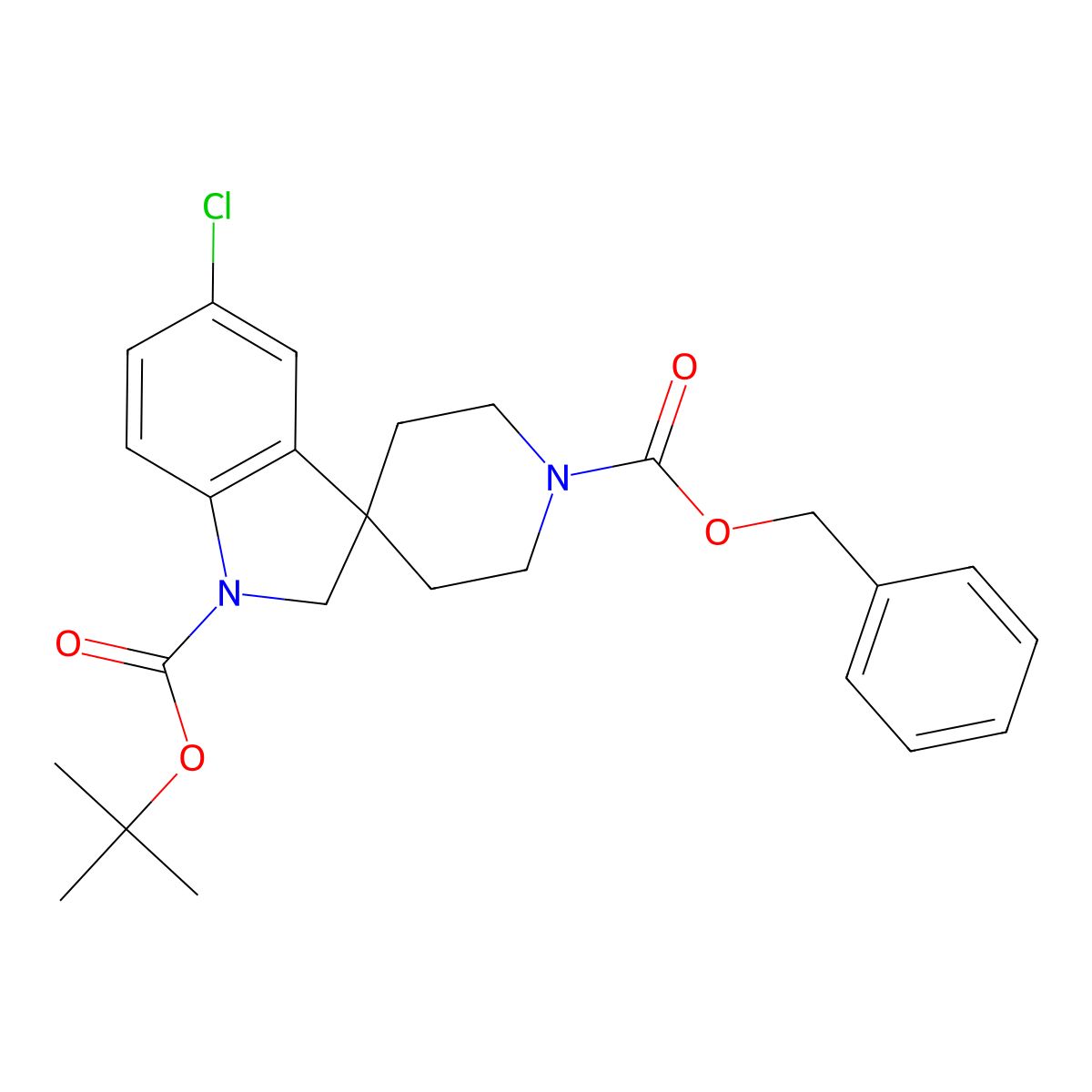 1'-Benzyl 1-tert-butyl 5-chloro-2H-spiro[indole-3,4'-piperidine]-1,1'-dicarboxylate molecular structure, CAS 1823474-86-7