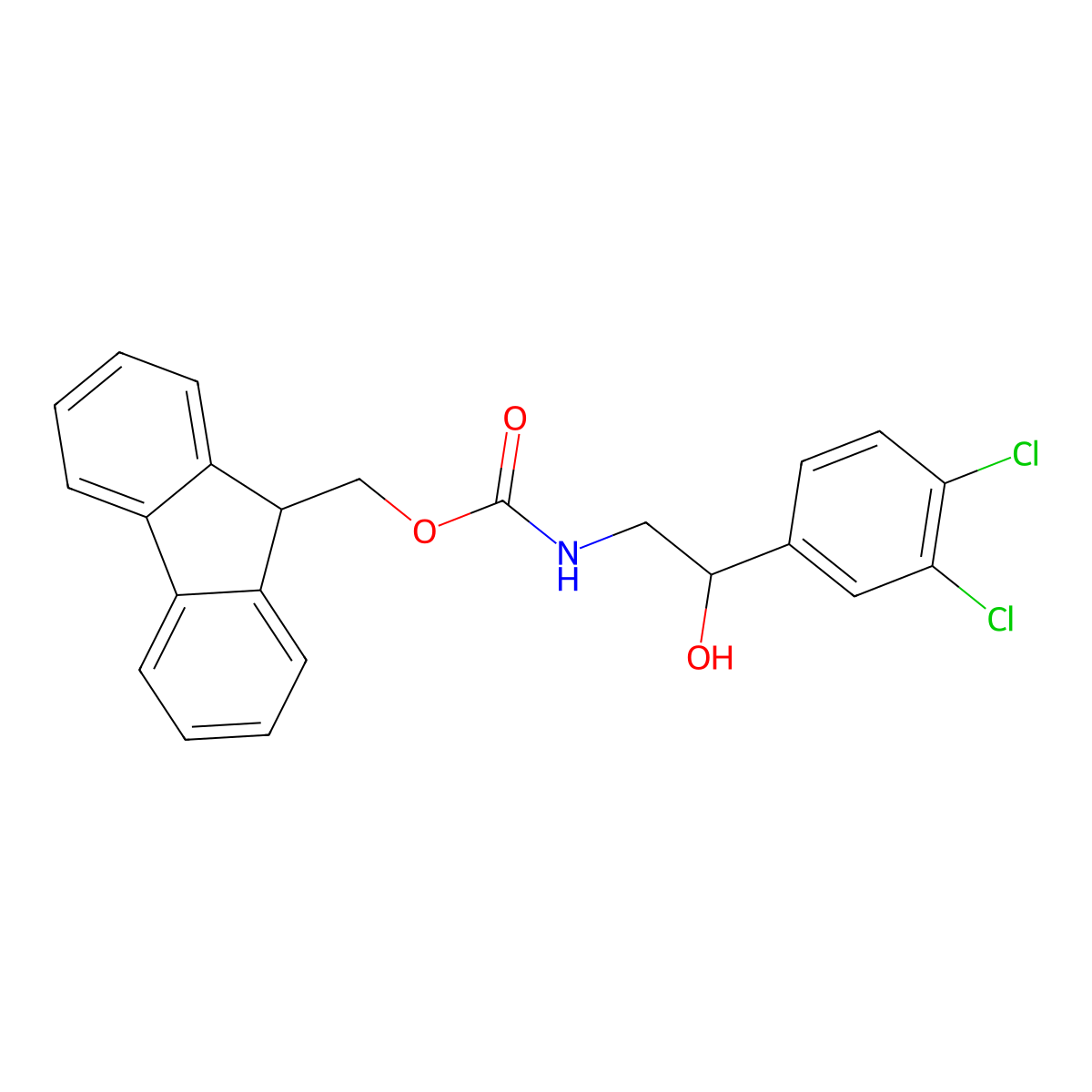 (9H-fluoren-9-yl)methyl N-[2-(3,4-dichlorophenyl)-2-hydroxyethyl]carbamate molecular structure, CAS 1823479-05-5