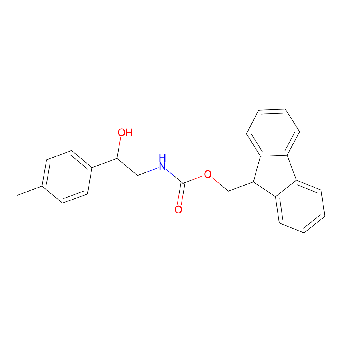(9H-fluoren-9-yl)methyl N-[2-hydroxy-2-(4-methylphenyl)ethyl]carbamate molecular structure, CAS 1823479-14-6