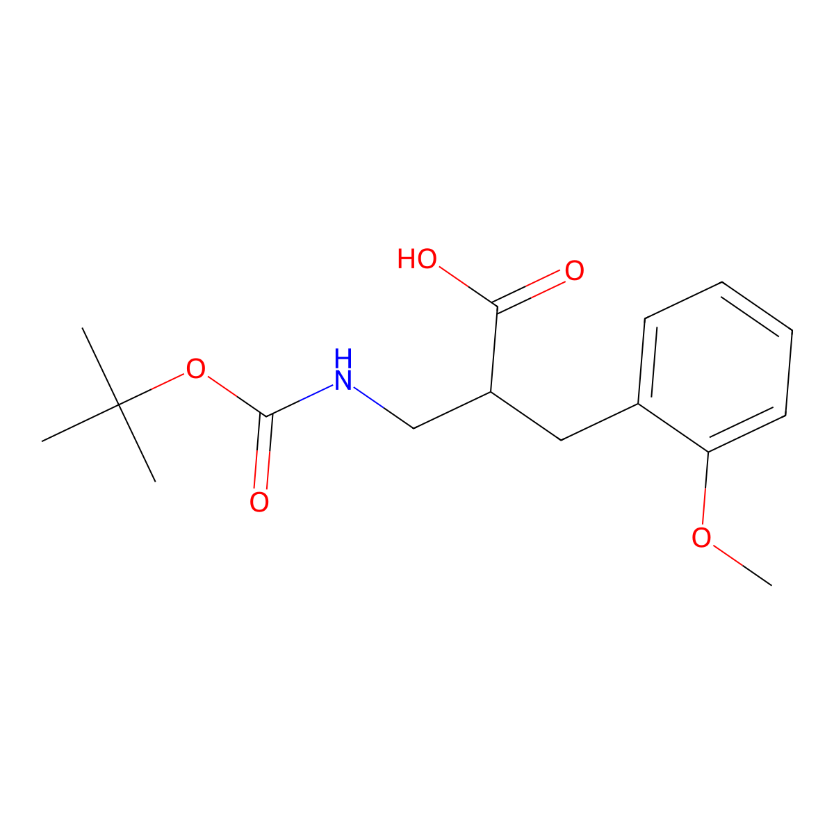 3-{[(Tert-butoxy)carbonyl]amino}-2-[(2-methoxyphenyl)methyl]propanoic acid molecular structure, CAS 1823479-49-7