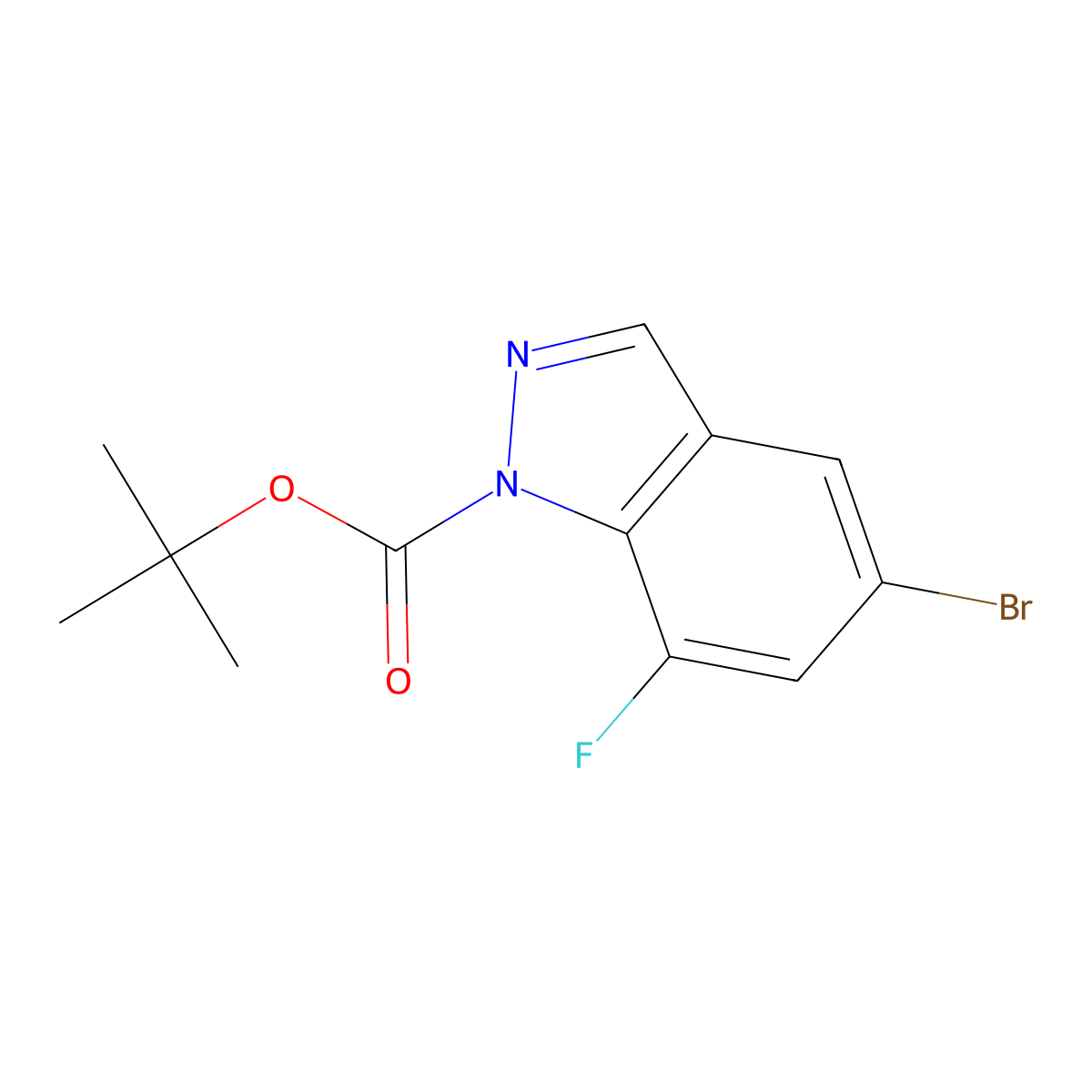 tert-Butyl 5-bromo-7-fluoro-1H-indazole-1-carboxylate molecular structure, CAS 1823480-38-1