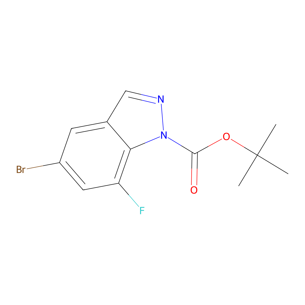 tert-Butyl 5-bromo-7-fluoro-1H-indazole-1-carboxylate molecular structure, CAS 1823480-38-1