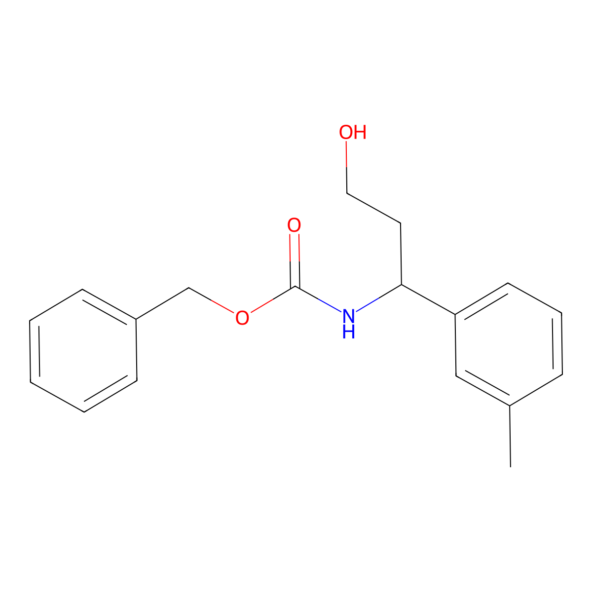 benzyl N-[3-hydroxy-1-(3-methylphenyl)propyl]carbamate molecular structure, CAS 1823480-51-8