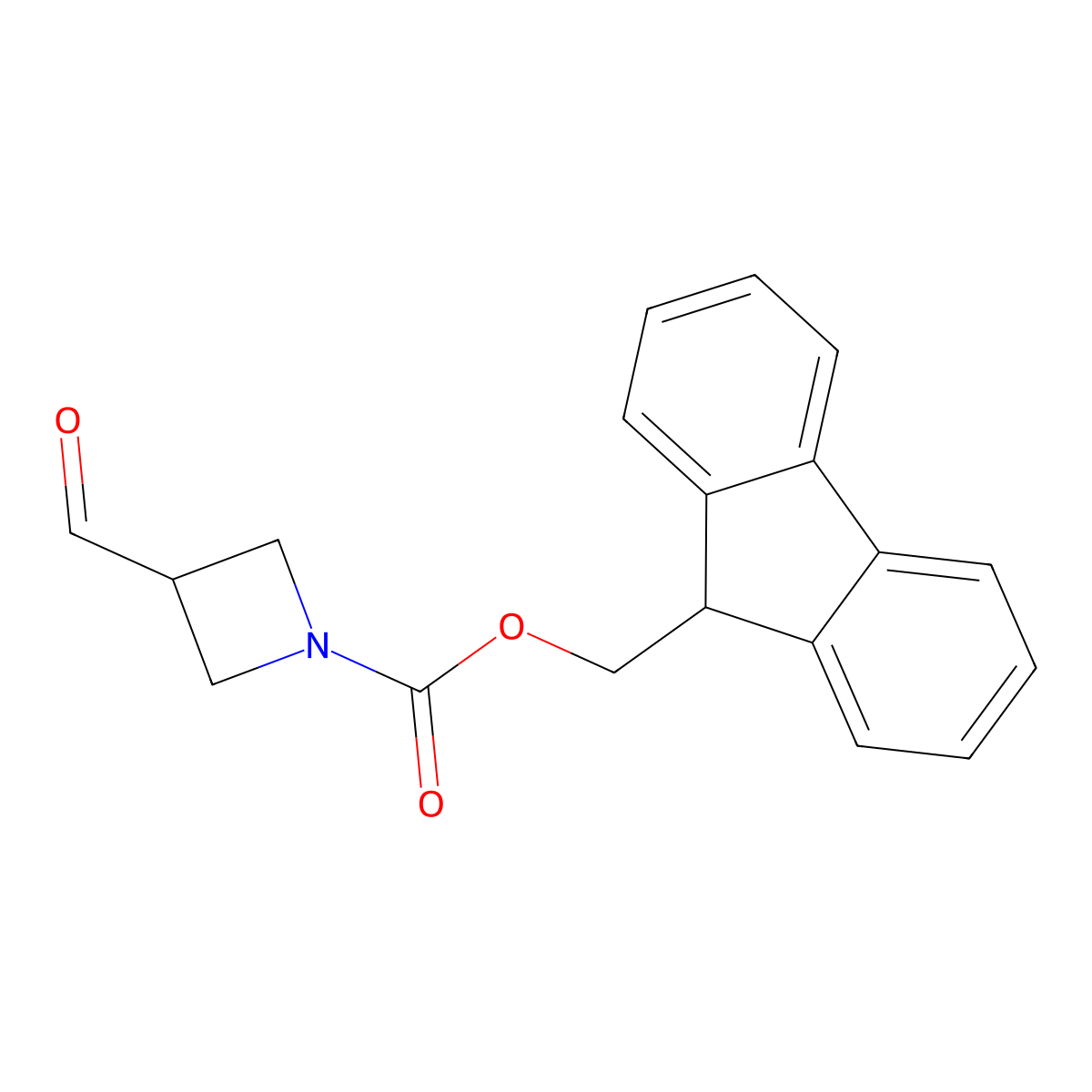 (9H-fluoren-9-yl)methyl 3-formylazetidine-1-carboxylate molecular structure, CAS 1823481-56-6