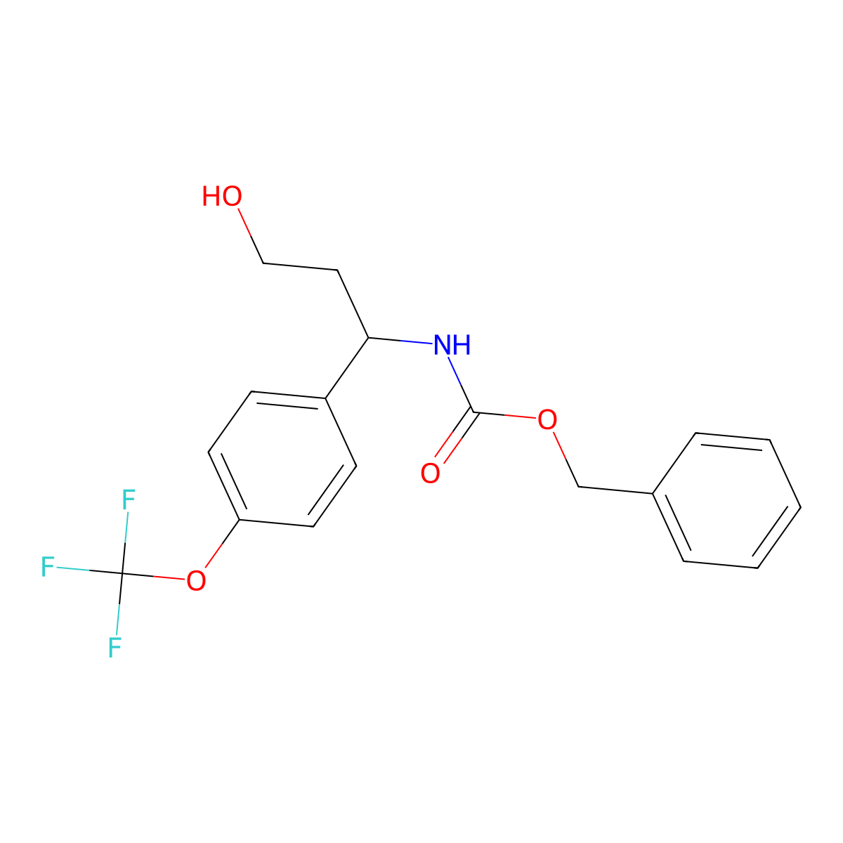 benzyl N-{3-hydroxy-1-[4-(trifluoromethoxy)phenyl]propyl}carbamate molecular structure, CAS 1823482-32-1