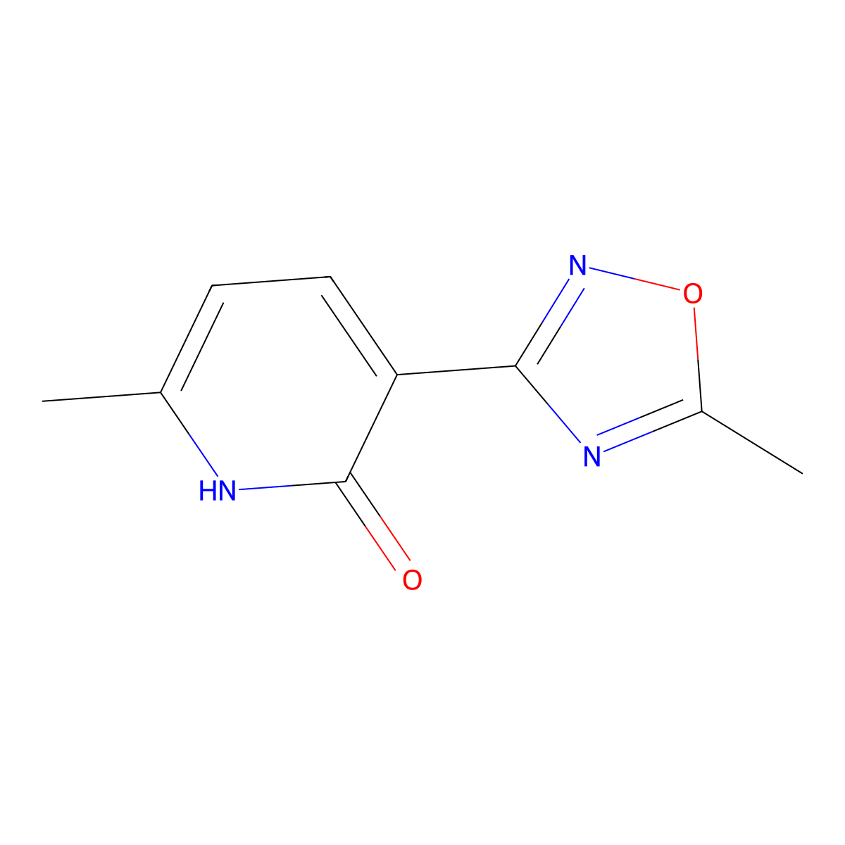 3-(2-Hydroxy-6-methylpyridyl)-5-methyl-1,2,4-oxadiazole molecular structure, CAS 1823484-05-4