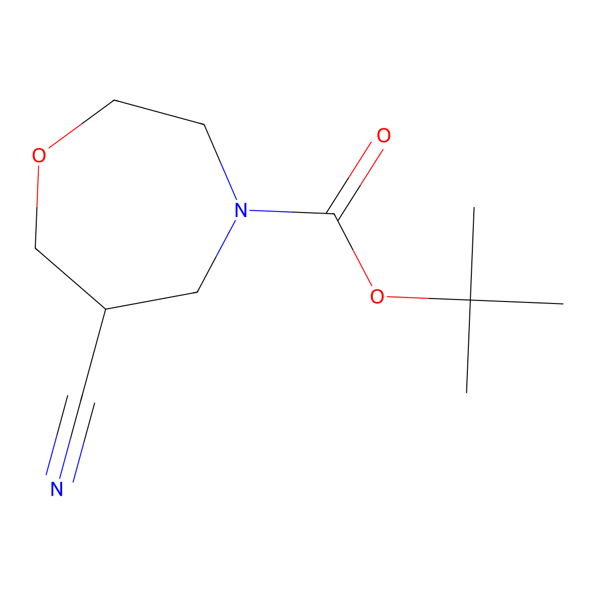 tert-Butyl 6-cyano-1,4-oxazepane-4-carboxylate molecular structure, CAS 1823484-09-8