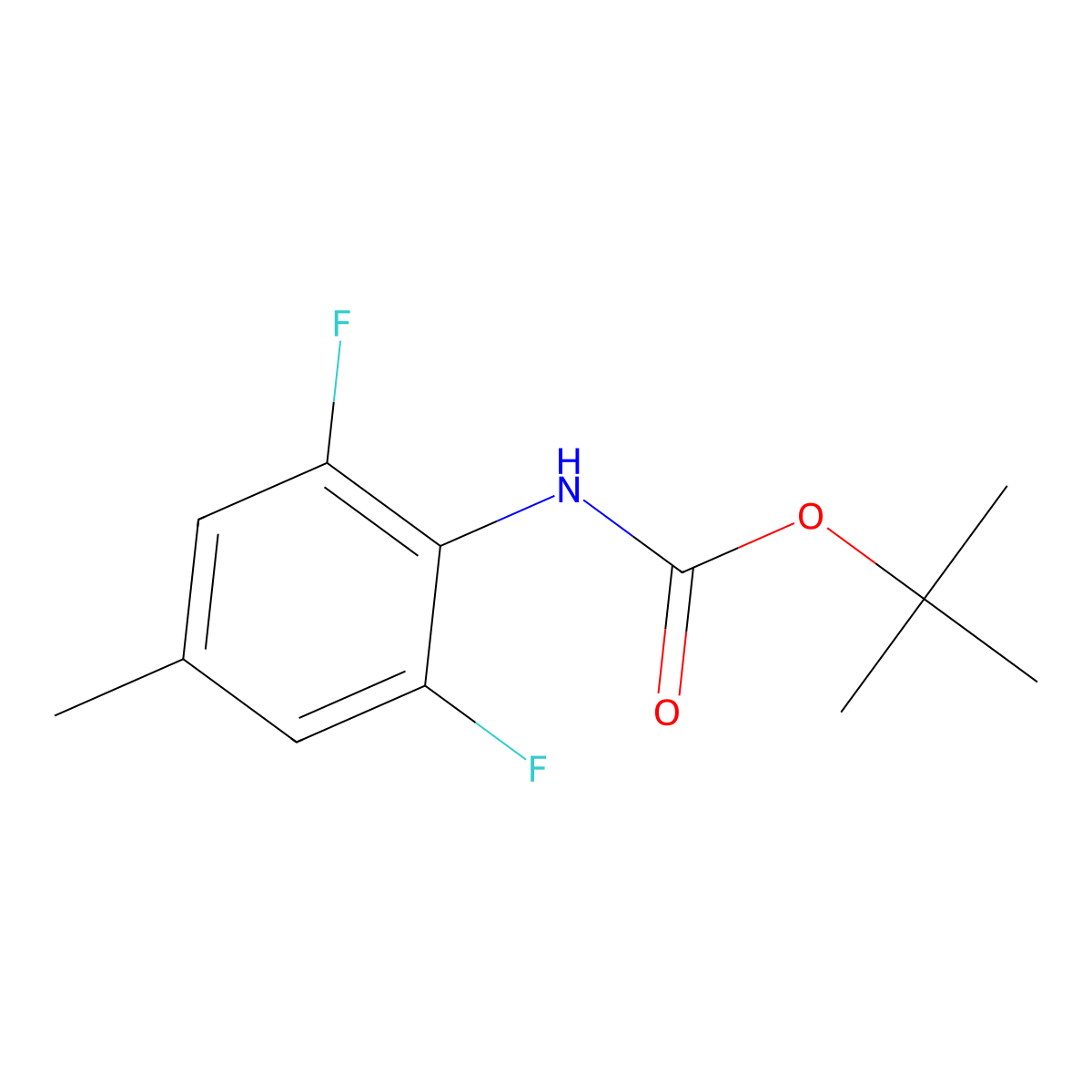 tert-Butyl (2,6-difluoro-4-methylphenyl)carbamate molecular structure, CAS 1823484-24-7