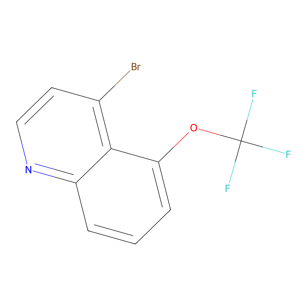 4-Bromo-5-(trifluoromethoxy)quinoline molecular structure, CAS 1823484-29-2