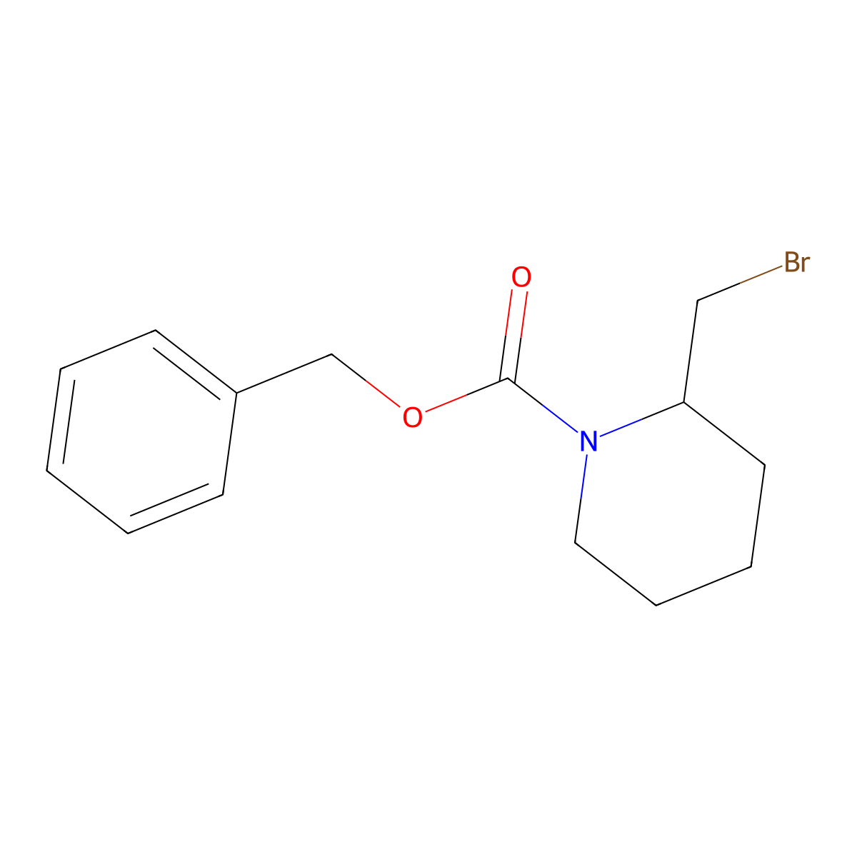 Benzyl 2-(bromomethyl)piperidine-1-carboxylate molecular structure, CAS 1823484-43-0