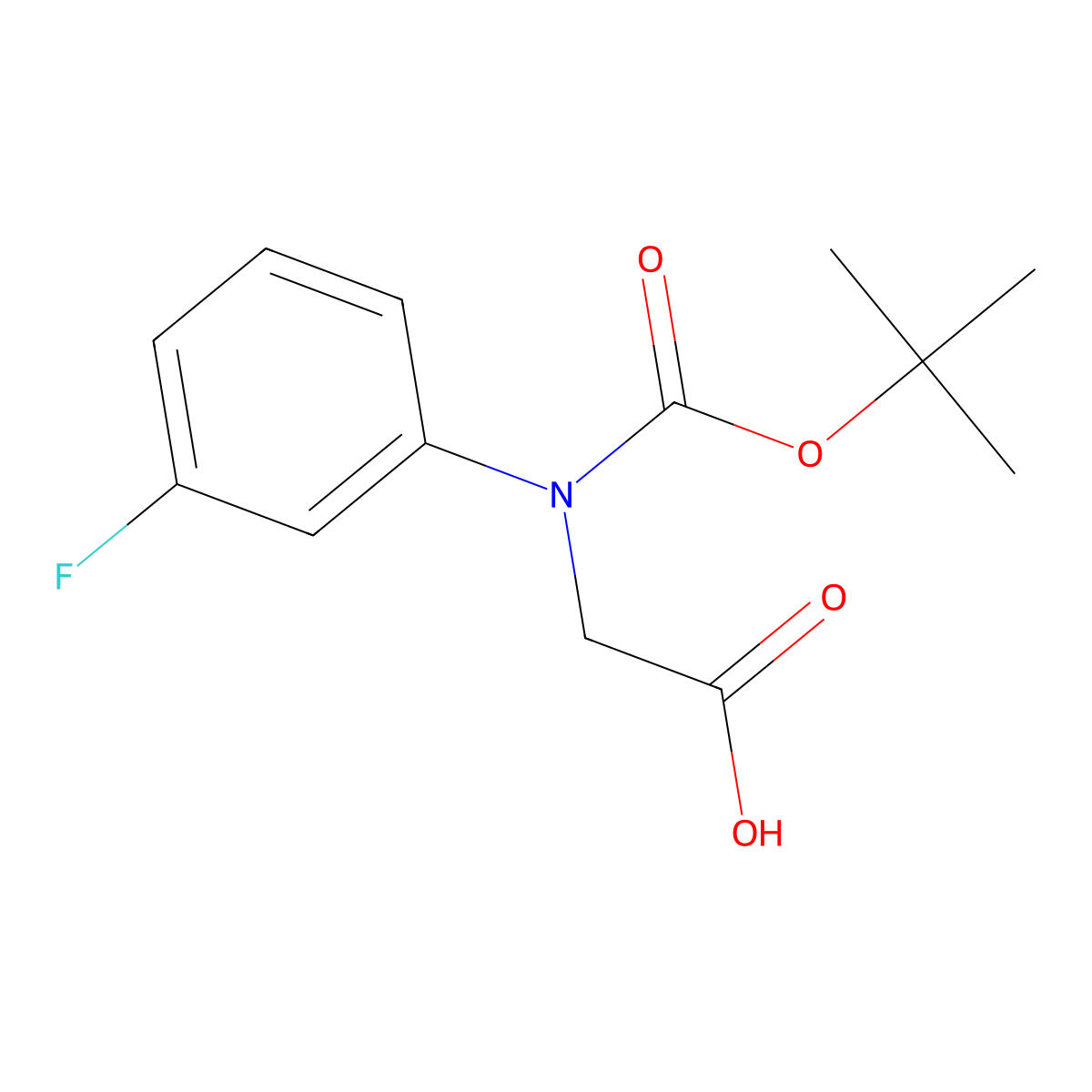 2-((tert-Butoxycarbonyl)(3-fluorophenyl)amino)acetic acid molecular structure, CAS 1823485-34-2