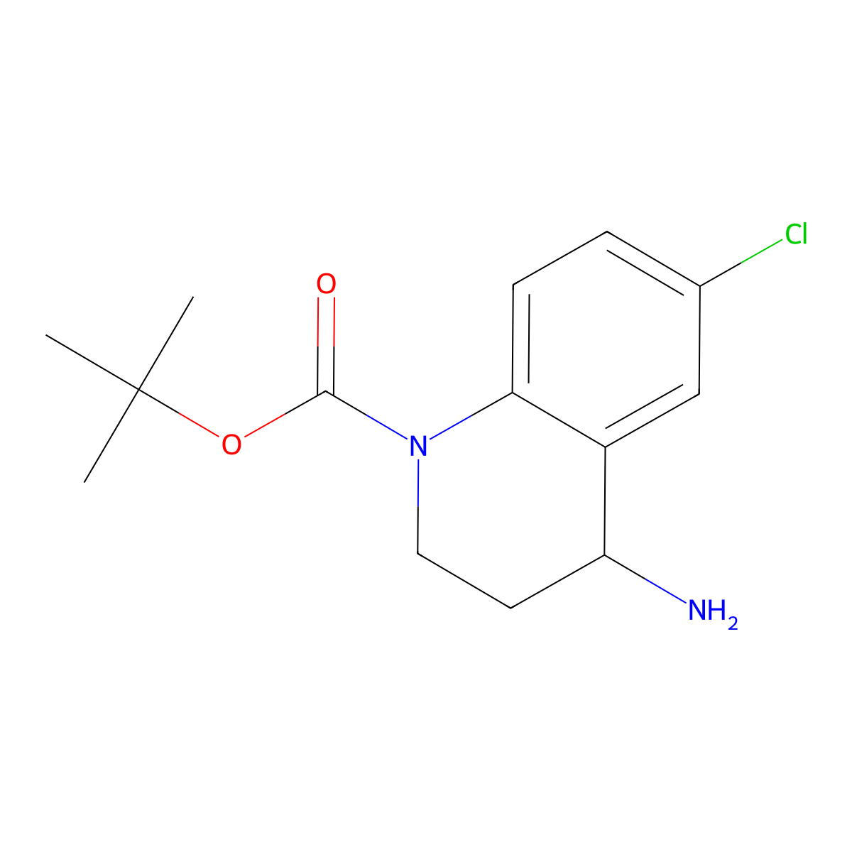Tert-butyl 4-amino-6-chloro-1,2,3,4-tetrahydroquinoline-1-carboxylate molecular structure, CAS 1823485-35-3